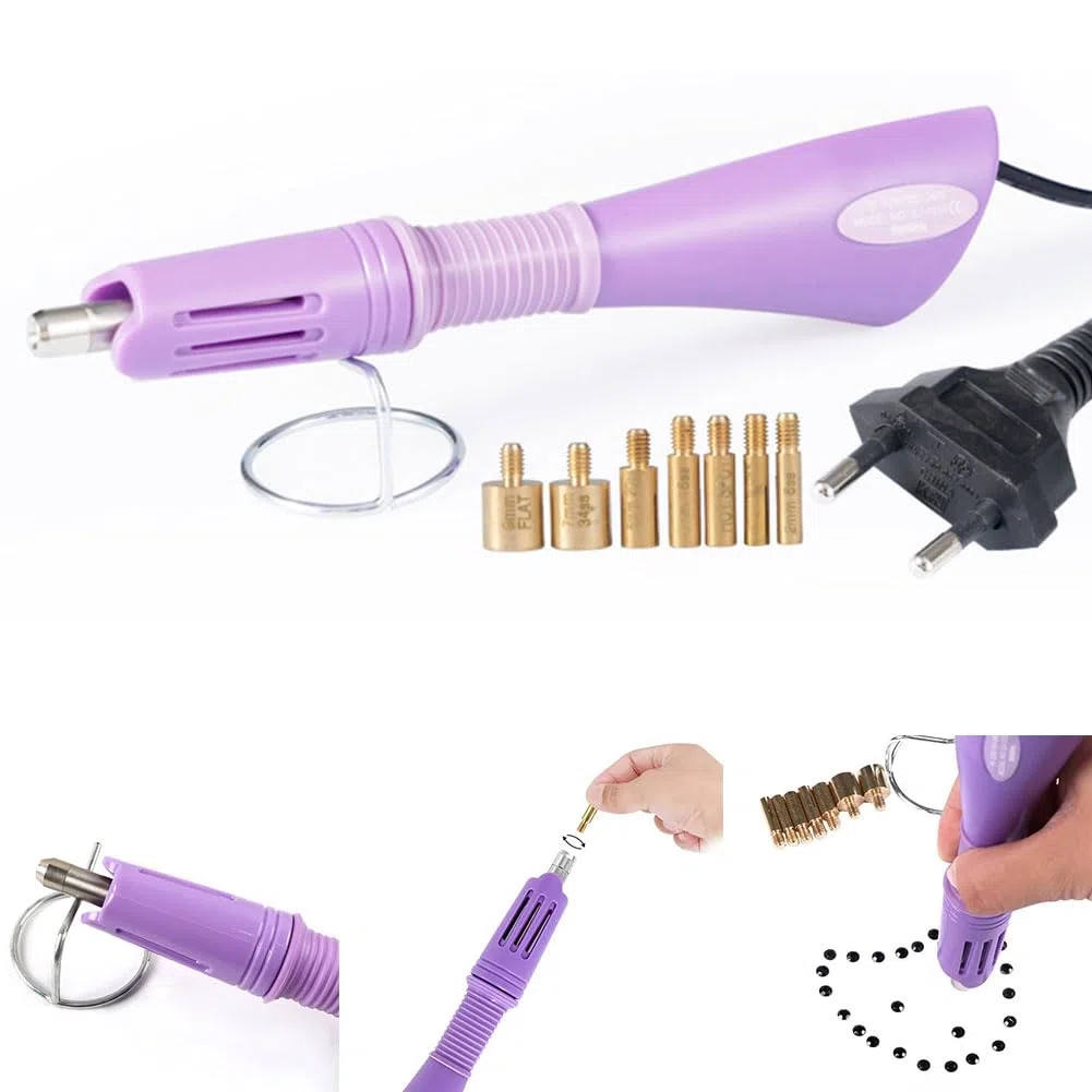 Hot Fix Applicatore Di Strass, Applicatore Hot Fix, Applicatore Strass, Strumento Pietre Hot Fix, con 7 Punte