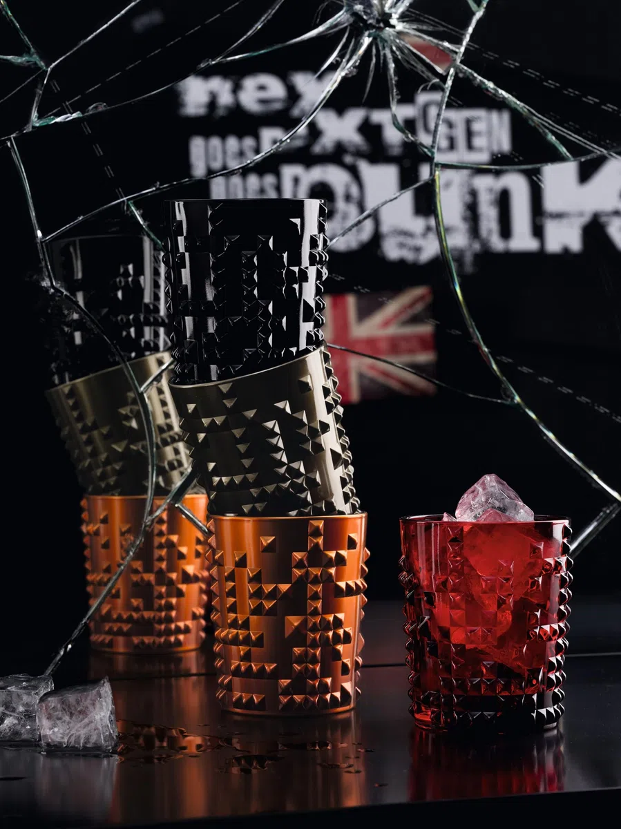 Spiegelau & Nachtmann, Bicchiere di Vetro, Modello Punk, Vetro, Grau, 10.1 x 9 x 9 cm