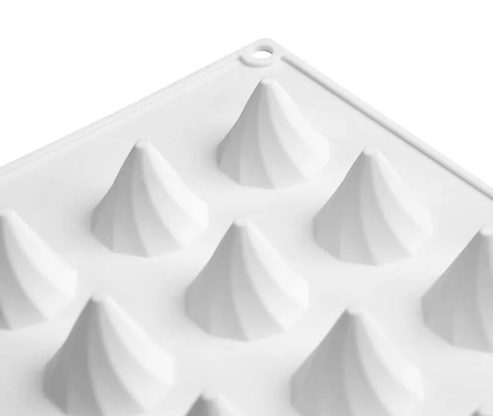 Stampo per torta in mousse in silicone, mousse per dessert Bakeware Stampo per candela con sapone al cioccolato fai da te, 15 fori Cono circolare