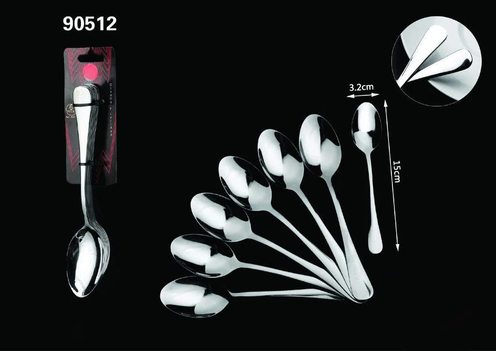 Mr. Spoon Minimal Collection Set di Posate da Portata in Acciaio Inossidabile - 12 cucchiai da Dessert in Acciaio Inossidabile 15x3,2cm