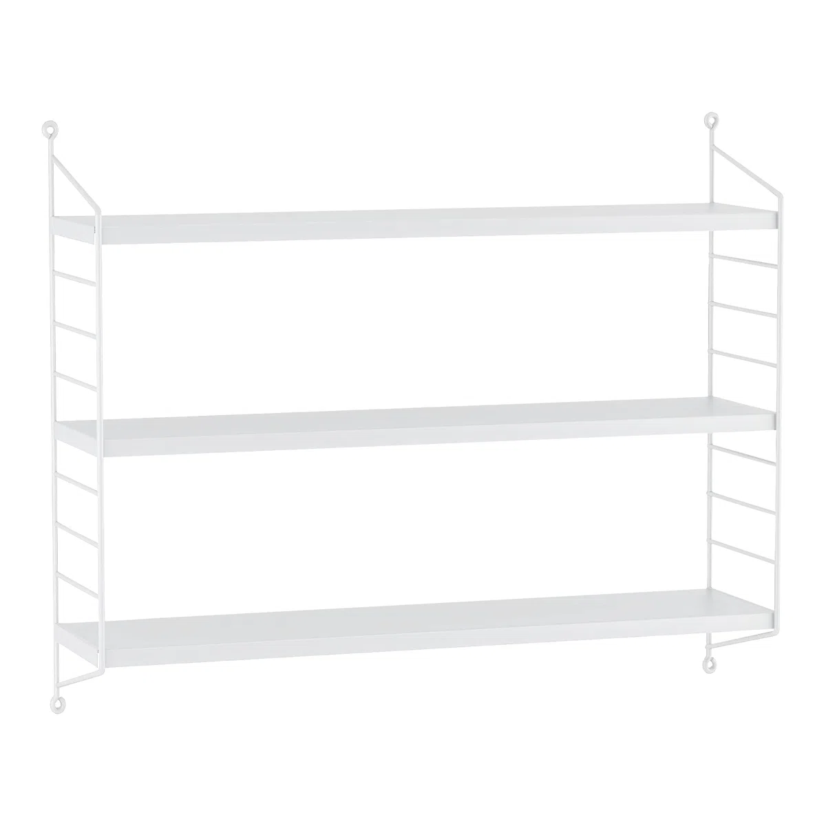 [en.casa] Scaffale da Parete a 3 Piani Regolabili in Altezza Mensola da Muro in Acciaio 50 x 60 x 15 cm - Bianco opaco