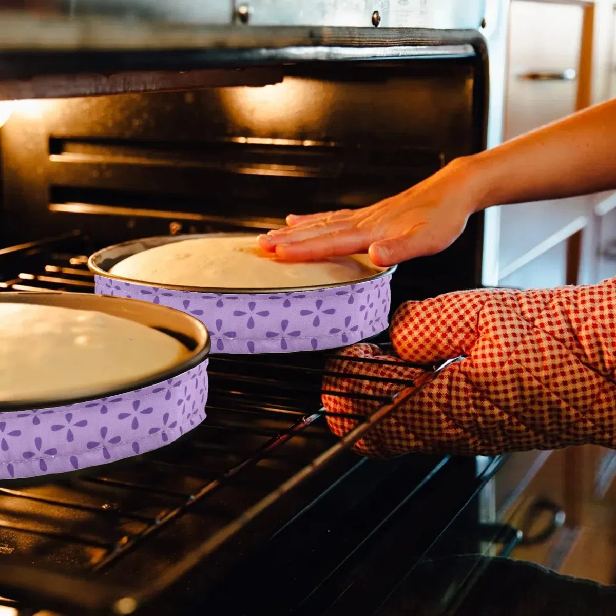 Strisce per Torte, 3 Pezzi Strisce di Torta, Strisce per Tortiera Cuocere Teglia Regolabile, Bake Even Strip Super Assorbente, Strisce Uniformi Cottura Cuocere Strisce Protettive per Cucinare