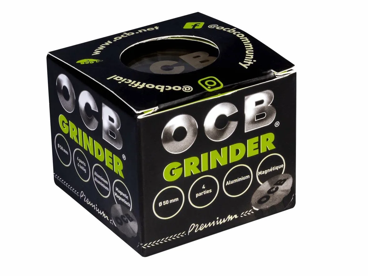 OCB 18888 - Macinino per erbe aromatiche con taglio a diamante, cromato, 50 mm, 4 pezzi, in alluminio