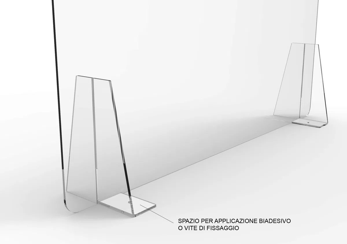 Pannello Protettivo Parasputi/Parafiato da Banco in Plexiglas misura 100x50 cm… (Trasparente con finestra)