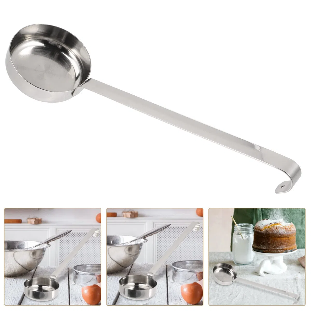 Ciieeo Paletta Per Salsa Per Pizza Porzionatore Per Alimenti In Acciaio Inox Mestolo Per Zuppa Da Cucina Cucchiaio Per Porzioni Cucchiaio Per Ketchup Paletta Per Servire A Fondo Piatto