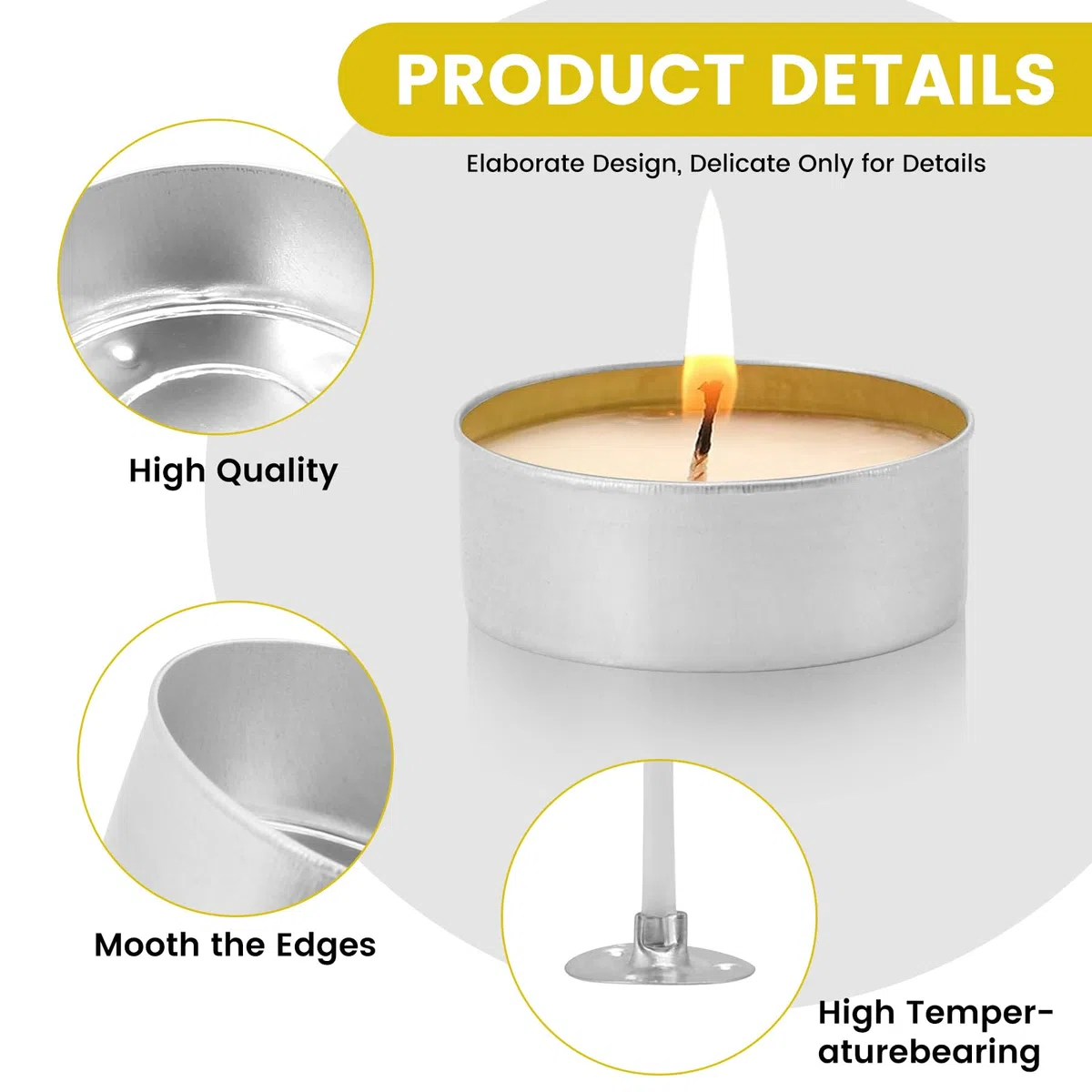 100 pezzi in alluminio - Bicchieri vuoti con 100 stoppini, portacandele standard per candele tealight fai-da-te, ideali per la produzione di candele