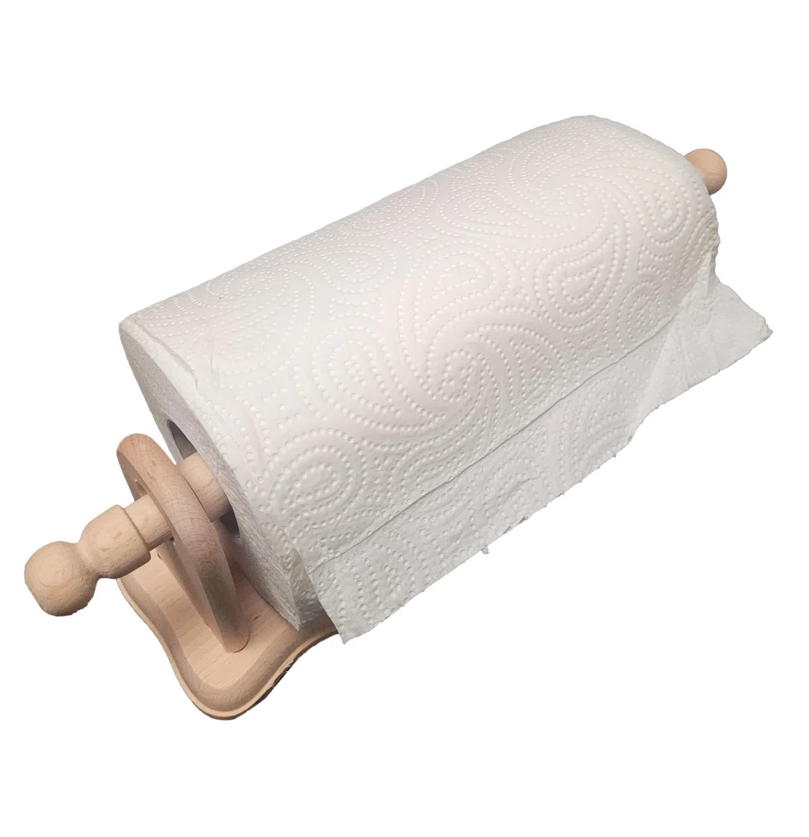 Wooden World Nuovo Cucina PORTAROTOLO FAGGIO Legno Muro Foglio Rotolo Asciugamano di Carta DISTRIBUTORE – Chiaro