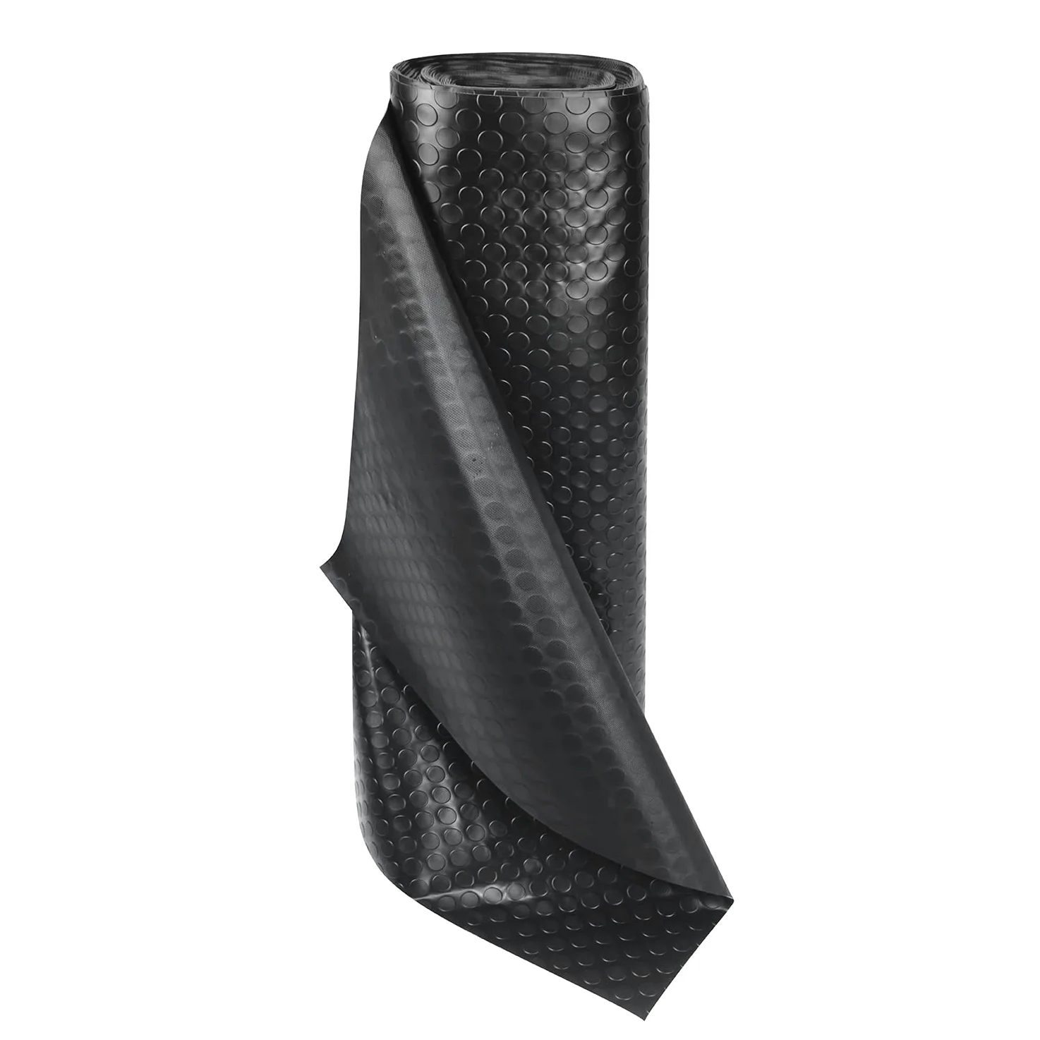 OLIVO.shop Tappeto Gomma Antiscivolo Pvc, Rivestimento Pavimento Gommato in Pvc per Esterni Interni, Bar, Officine, Palestra, Garage, Rotolo Isolante Larghezza 1,5 mt WORK BOLLO (NERO, 1,5x3 MT)