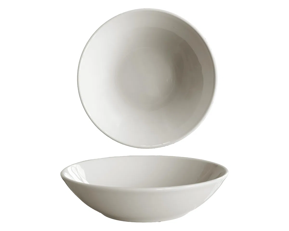 Set piatti LUNA fondi 20 cm | Piatti in porcellana uso quotidiano eleganti. 4 Pezzi. Per 4 Persone