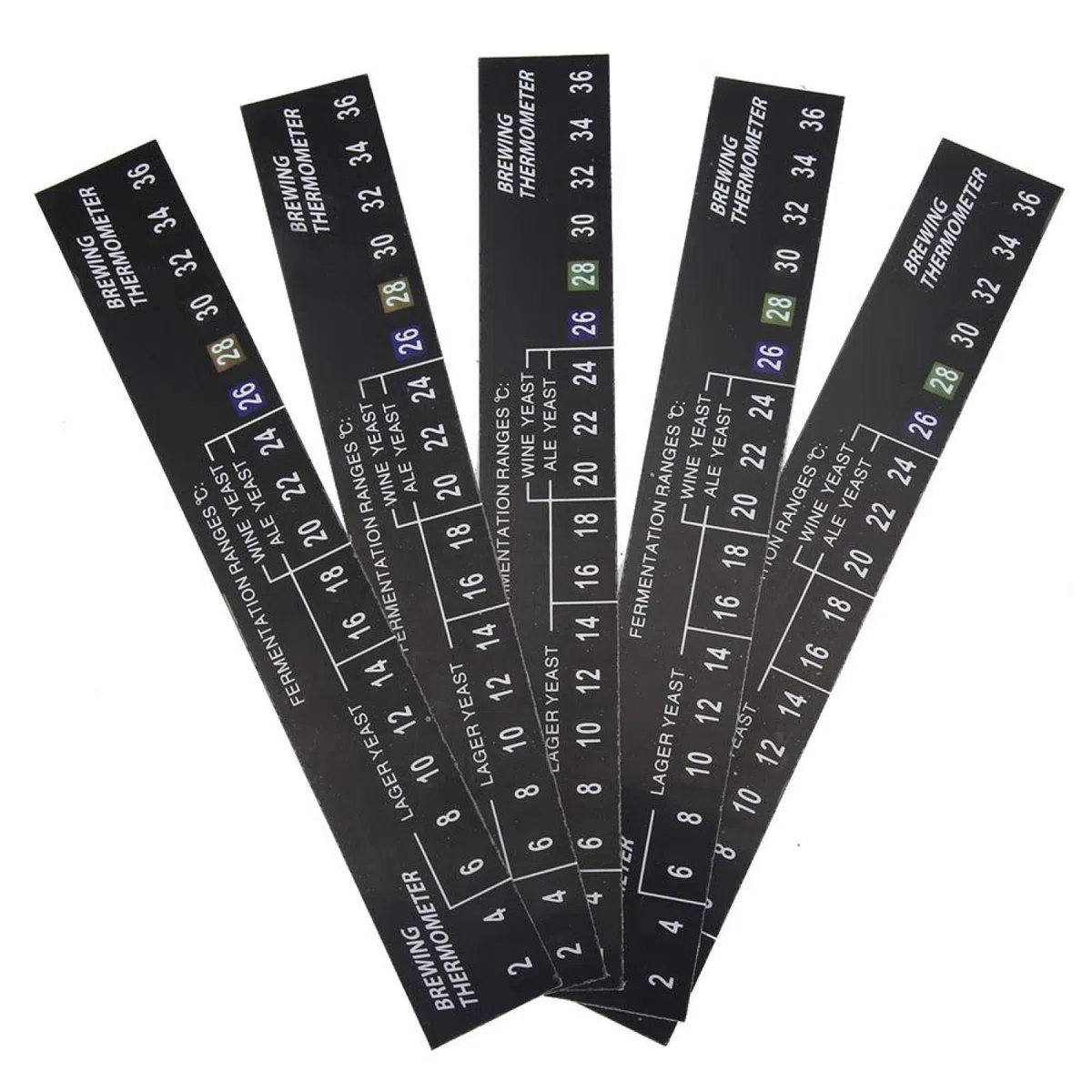 Raguso 5 pz Termometro da Birra Stick on Brewing Termometro Adesivo LCD Termometro Sticker per Birra Birra Vino Brewing e Fermentazione