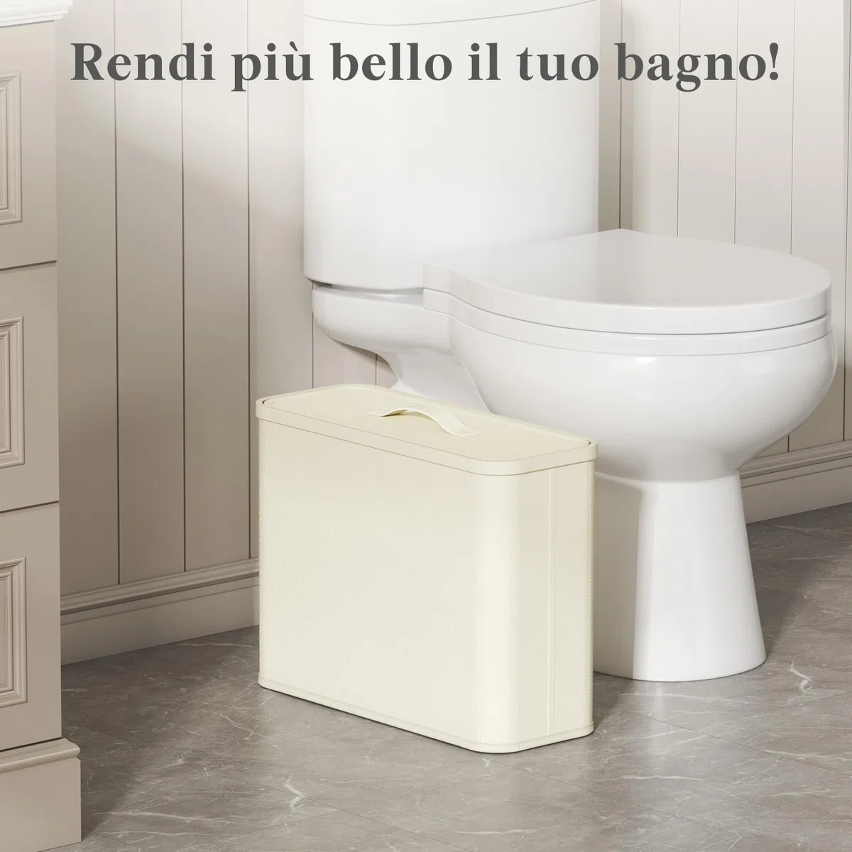 Lifewit Contenitore Carta Igienica con Coperchio, Cesto Porta Carta Igienica per Scorta, Organizer Bagno in Tessuto per Rotoli e Asciugamani, Scatola Portaoggetti Salvaspazio, 23L, Bianco Crema