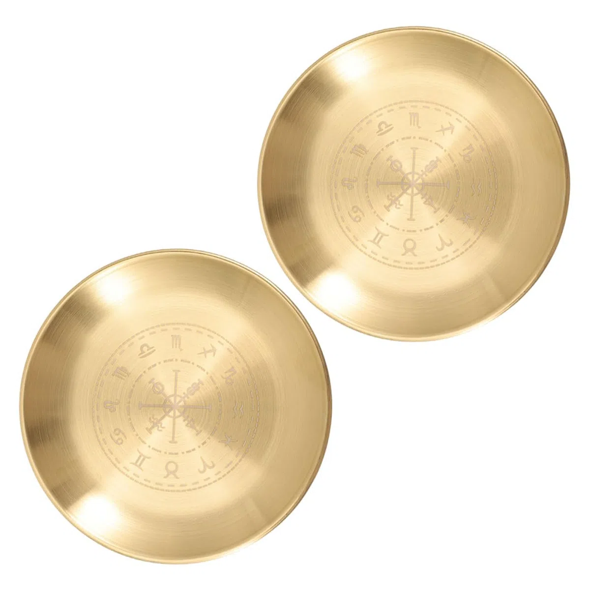 2 Pezzi Portacandele in Metallo per Strega Vassoio per Candele Tarocchi e Gioielli per Piattino Portatrinket per Meditazione e Rituali Wicca