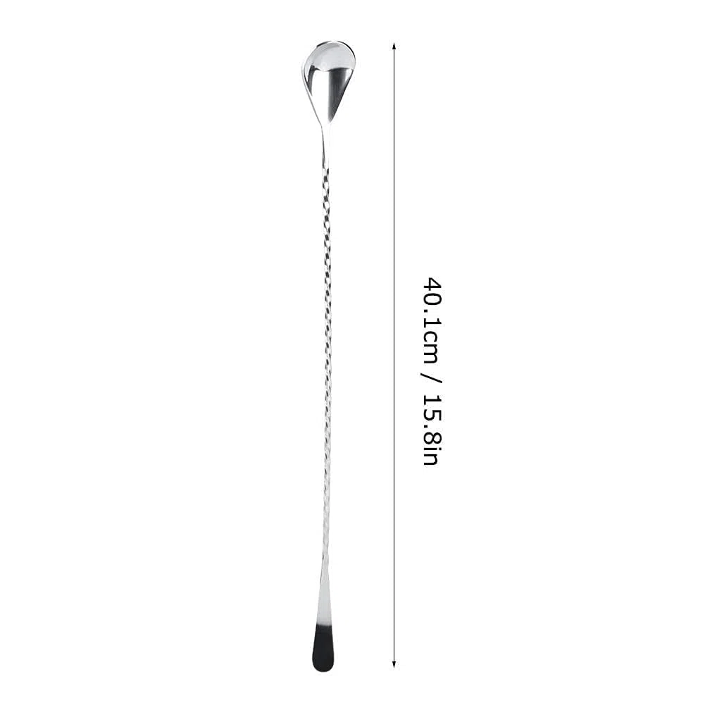 Cucchiaio per mescolare in Acciaio Inossidabile, 40CM cucchiaini da Bar con Manico Lungo, pratico accessorio da bar per miscelare i cocktail per frappè, succhi, tè