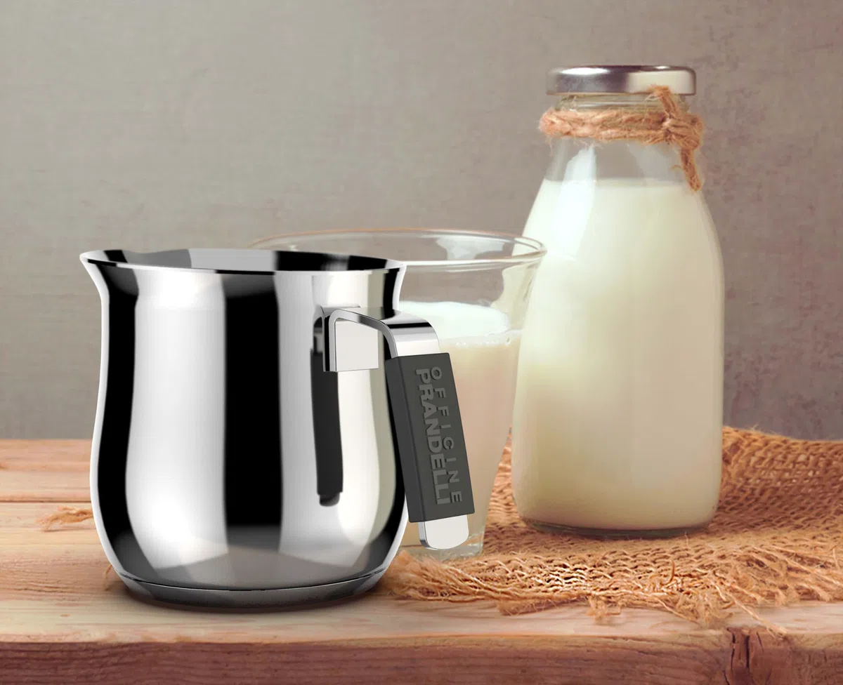 Lattiera Linea Dolcevita, Tazzine 2, 250 ML, Acciaio Inox 18/10, Officine Prandelli