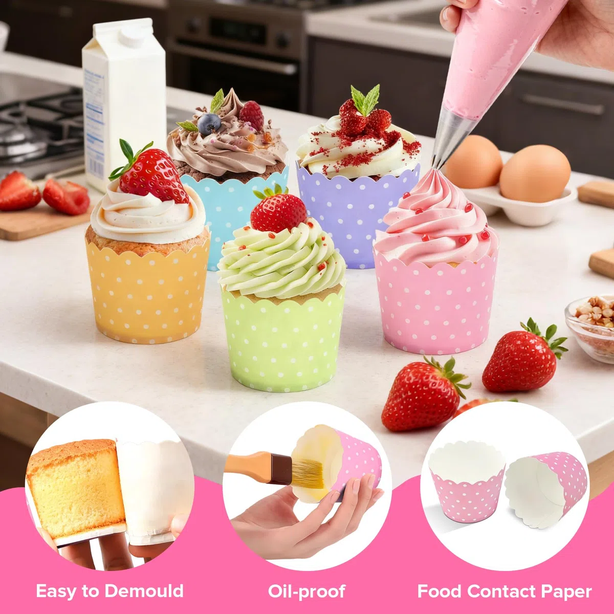HavaCue 160 Pirottini per Muffin Carta Colorati, Pirottini per Confetti, Carta per Muffin da Forno, per Dessert, Feste, Party, Matrimoni, Natale, Compleanno, Halloween(Amarillo Morado Verde Rosa Azul)