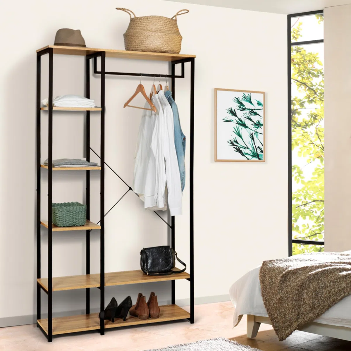 IDMarket - Armadio con ripiani L. 90 cm DETROIT industrial design