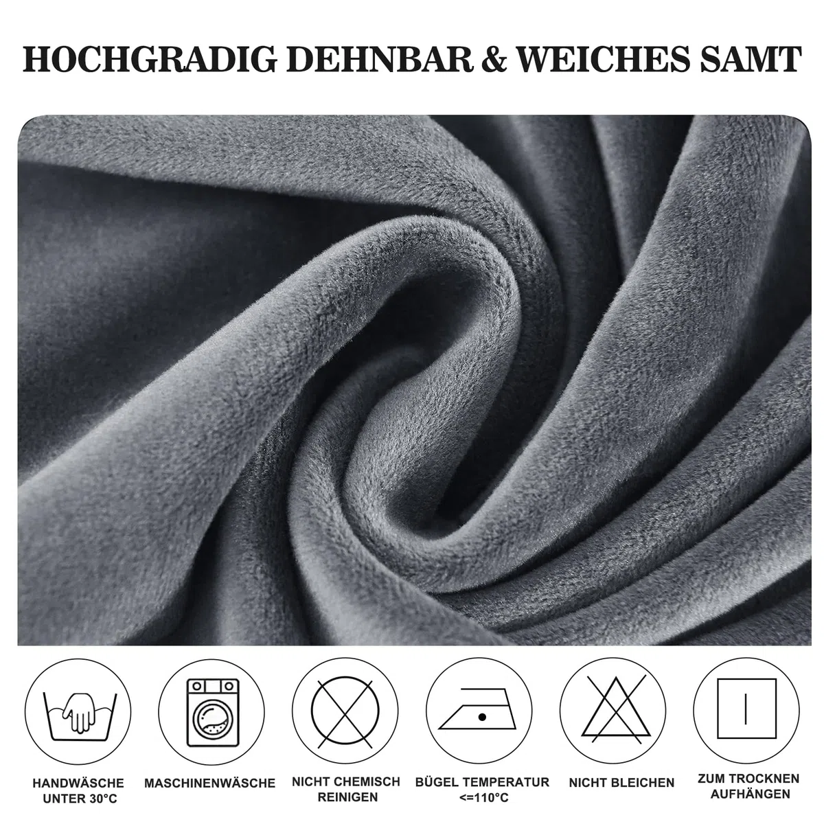 Alishomtll Coprisedia in velluto XL, set da 6 pezzi, universali, elasticizzati, per sedie basculanti, grandi e lavabili e rimovibili, per cucina, banchetti, matrimoni, feste (grigio, 6 pezzi)