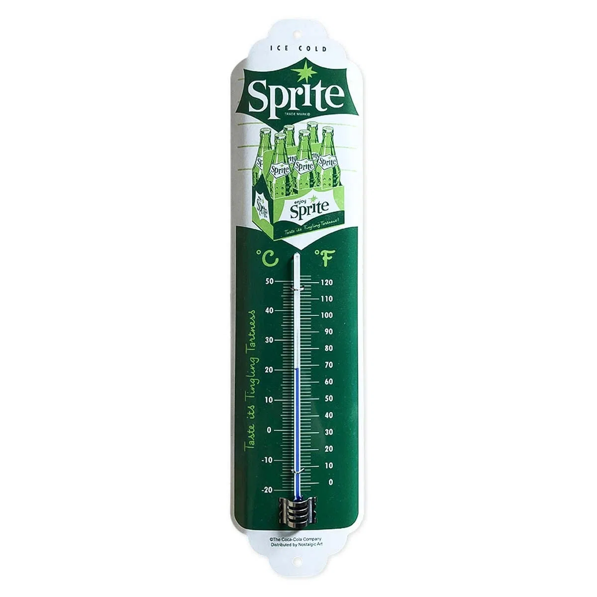 Nostalgic-Art Termometro analogico, Sprite - Six-Pack – Idea regalo per accessori da bar, in metallo, Design vintage come decorazione, 6,5 x 28 cm