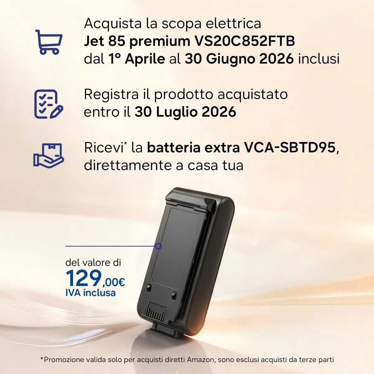 Samsung Scopa Elettrica VS20C852FTB/WA Jet 85 Premium, Potenza 210W, Aspirapolvere Senza Filo, Fino a 60 Min di Autonomia