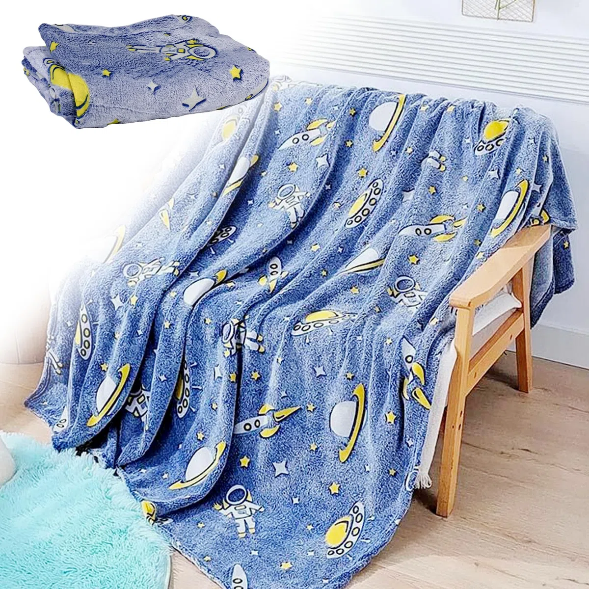 Coperta coccolosa per bambini: coperta che si illumina al buio in flanella, coperta per divano per bambini di 1-10 anni, ragazzi e ragazze, morbida coperta per la casa come regalo (150 x 200