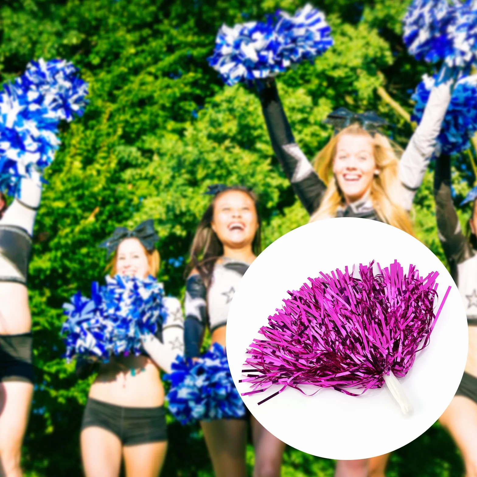 DeWin 6pcs Pom-Pom Girls, Pompon Sport Cheer Party Accessorio di Danza Strumento per Riunione Sportiva, Stadio, Festa, Vacanze