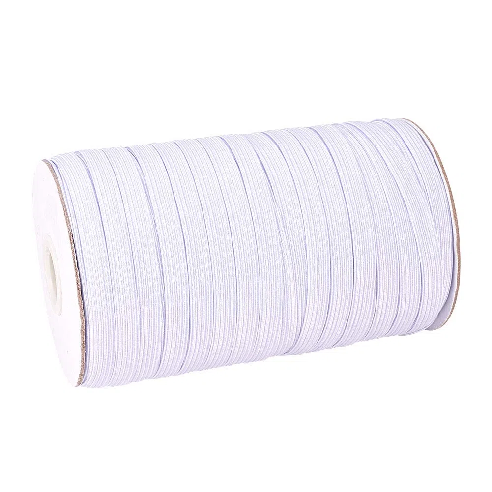 PH PandaHall circa 90 yarde 8mm di larghezza poliestere intrecciato in gomma elastica piatto elastico nastro di corda per fasce per cucire vestiti cinture bianco