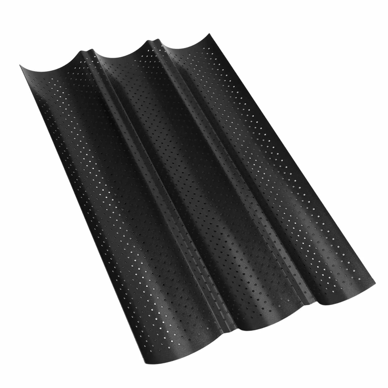 Stampo per Baguette, Teglia Baguette con Rivestimento Antiaderente, Teglia per Pane, Perfetto per Panetterie e Uso Domestico, 38x25 cm, Acciaio al Carbonio