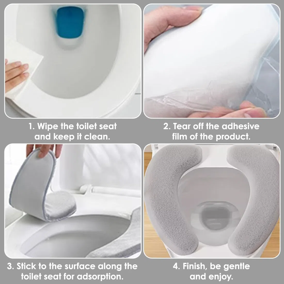 2 Paia Di Copriwater Peluche, Peluche Grigio Taglia, Adesivo, Copertura Water Elettrostatica Impermeabile, Copriwater Caldo Tutte Le Stagioni, Antifreddo Autunno E Inverno