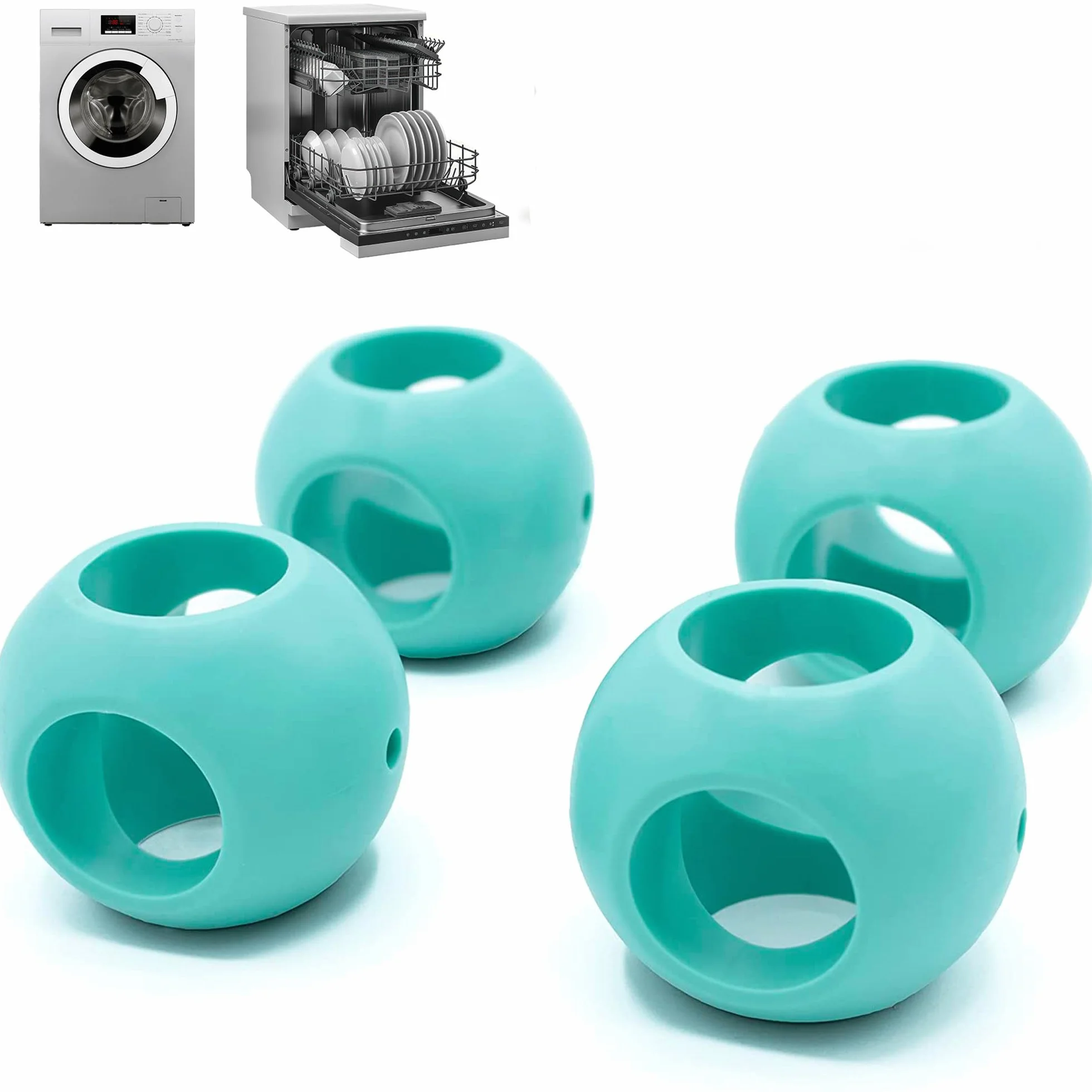 FISHTEC Magnetico Palla Contro Il calcare, 2 X lavastoviglie + 2 X Lavatrice, 4 Pezzi