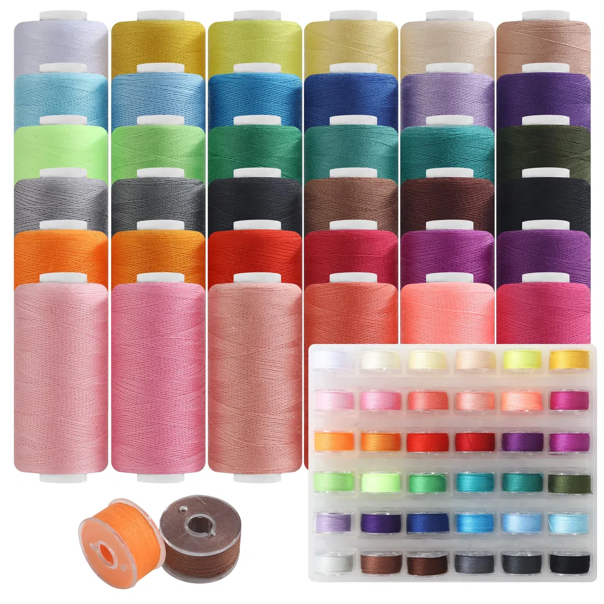 Set Cucito 400 iarde di Filo Per Macchina Da Cucire 36 rocchetti di Filo Per Cucire con 36 colori Filo in poliestere ad alta resistenza Adatto a tutte le macchine da cucire e macchine taglia e cuci