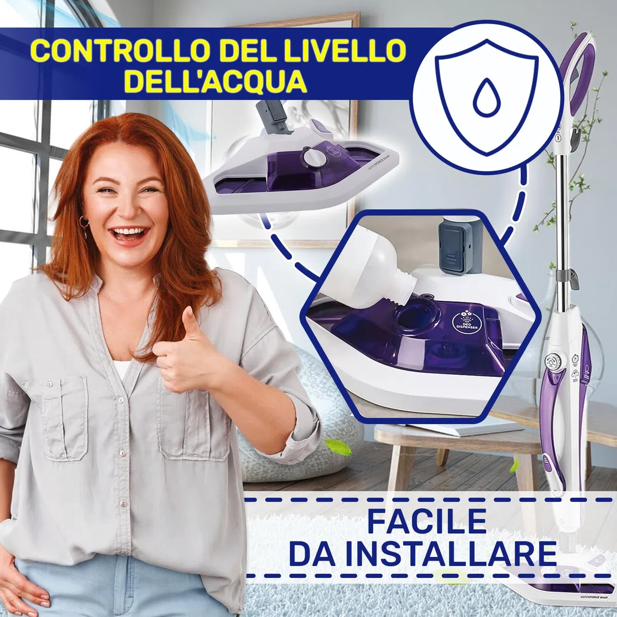 MONTERAL Coperchio del Serbatoio della Scopa a Vapore Lavapavimenti con Codice Originale M0006632 per Polti SV440/SV460 - Garanzia di 10 Anni