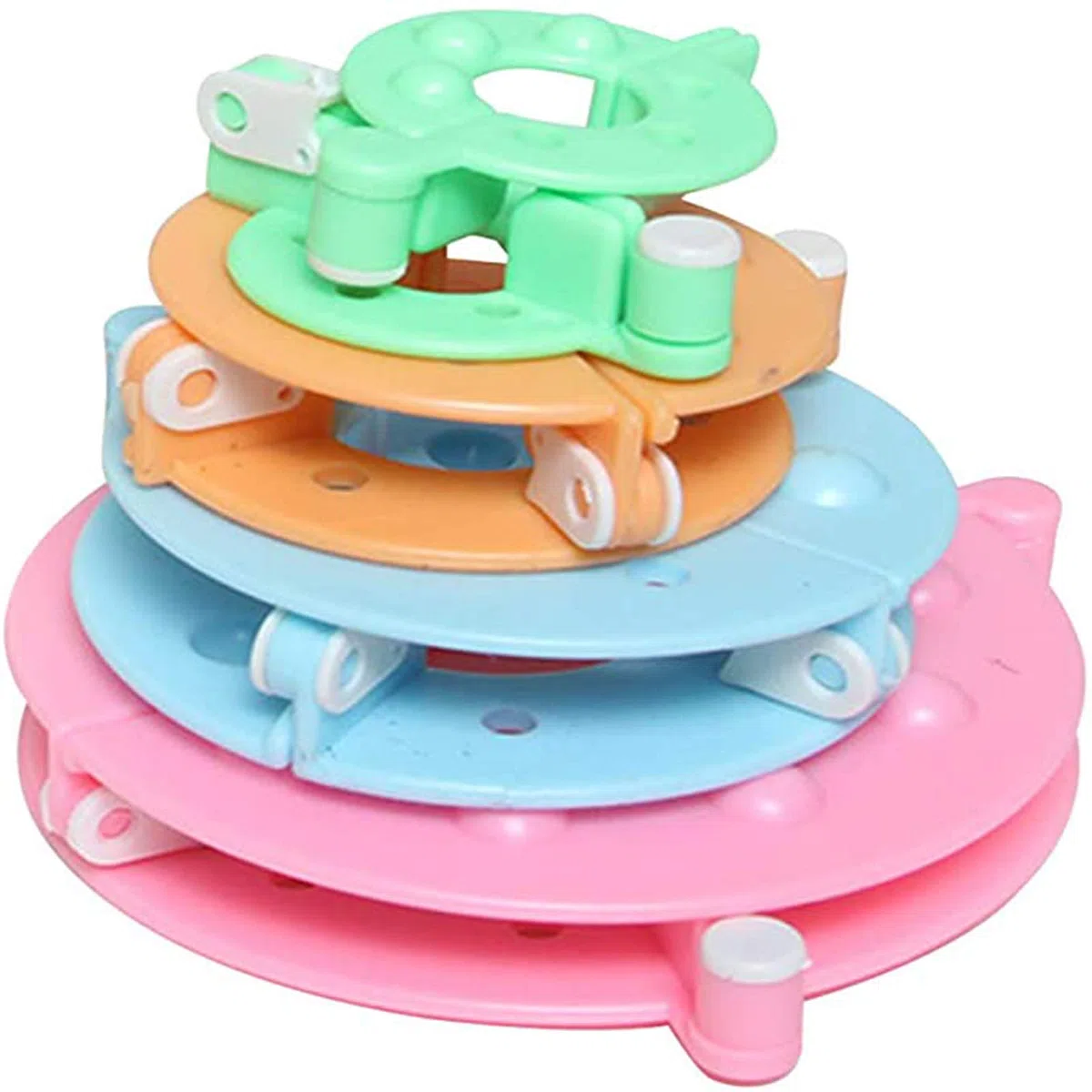 Strumento per creare pompon fai da te, per artigianato, decorazioni, regali, colori: rosa, blu, giallo, verde, 8 pezzi