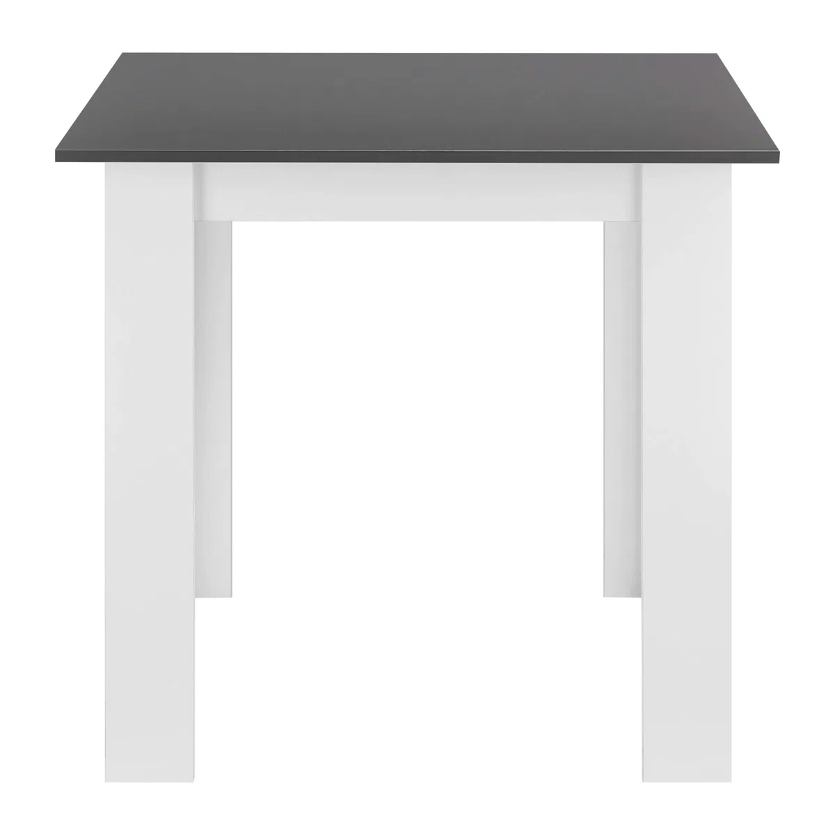 [en.casa] Tavolo da Pranzo con Piano Quadrato e Gambe a Forma di L 80 x 80 x 76cm Tavolo da Cucina in Design Moderno - Bianco/Grigio Scuro