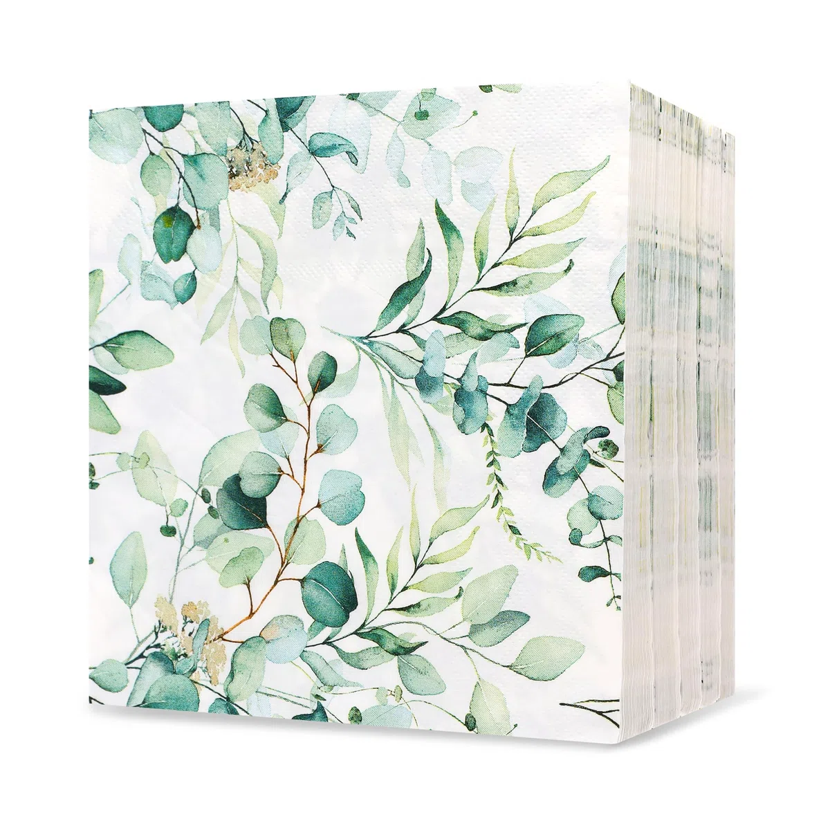 100 Pezzi Tovaglioli di Carta Eucalipto,33 x 33 cm Tovaglioli Verdi Salvia Tovaglioli di Carta Decorati per Tavolo Matrimoni Battesimo Compleanni e Feste