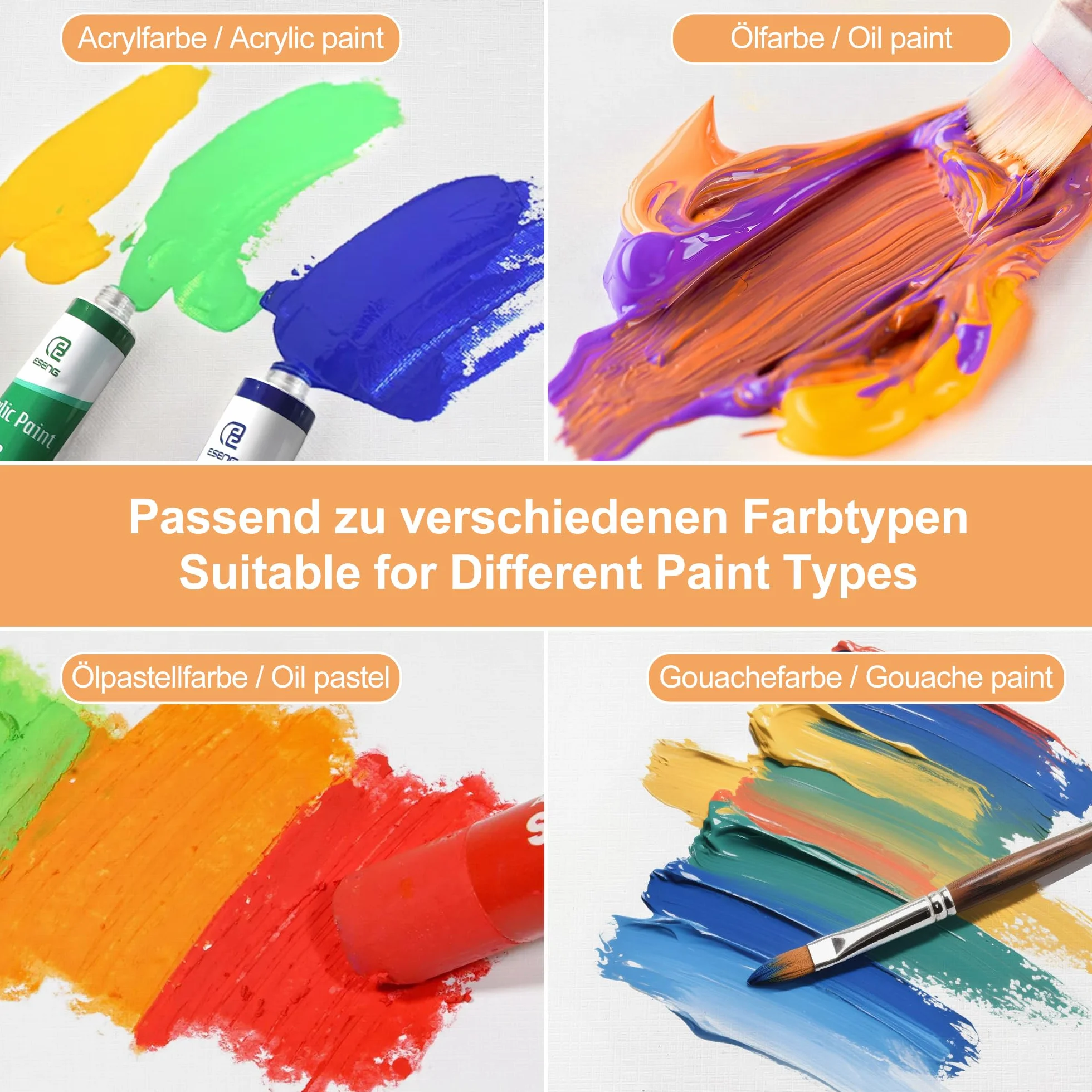 ESENG Carta su tela A2, 600 g/m2, 30 fogli, carta da colorare con struttura in tela, qualità artistica, adatta per pittura a olio, colori acrilici e pastelli ad olio