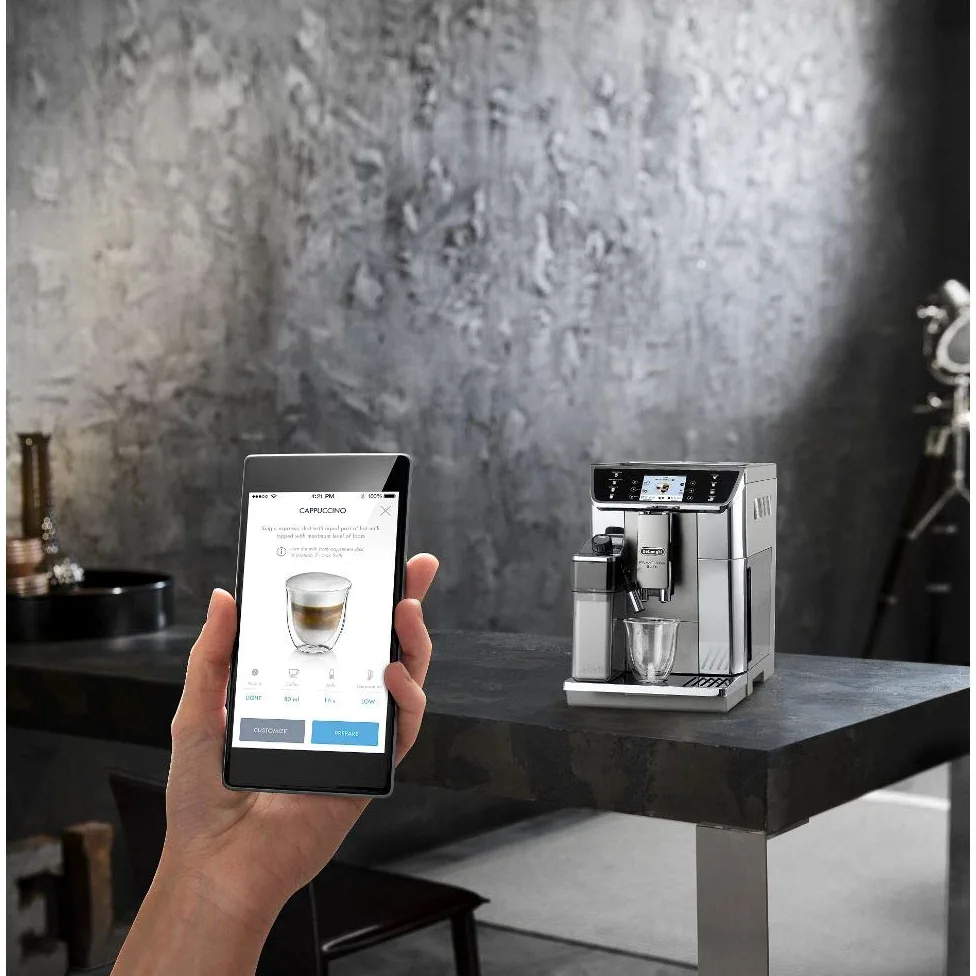 De Longhi Primadonna Elite Ecam 656.55.Ms, Macchina Per Caffè Espresso Automatica (Display A Colori Tft Da 3.5 Pollici, Sistema Montalatte Integrato, Frontale In Acciaio Inossidabile) Argento