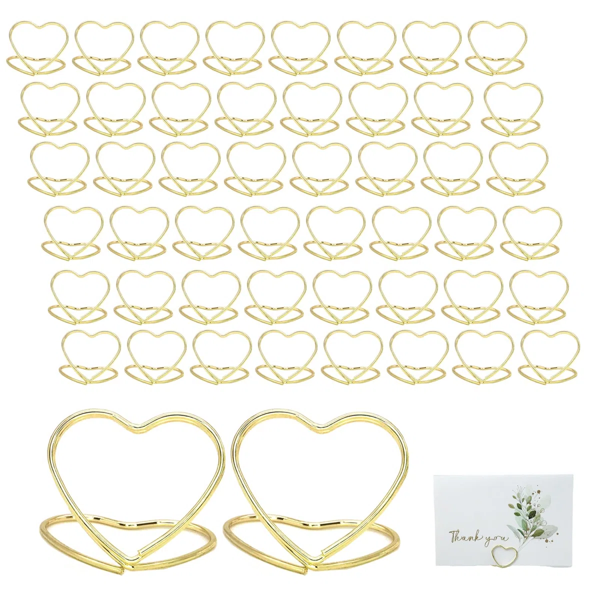 50 Pezzi Segnaposto a Forma di Cuore Segnaposto in Metallo Mini Segnaposto Porta Portafoto Segnaposto Segnaposto Matrimonio in Metallo per feste, matrimoni, ristoranti (oro)