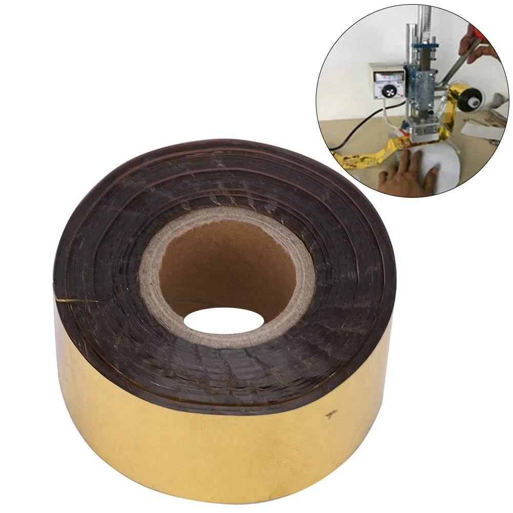 120 metri/rotolo di lamina metallica con larghezza di 3 cm Carta per stampa a caldo per confezione in tessuto in pelle Confezione accessori fai da te(Oro)