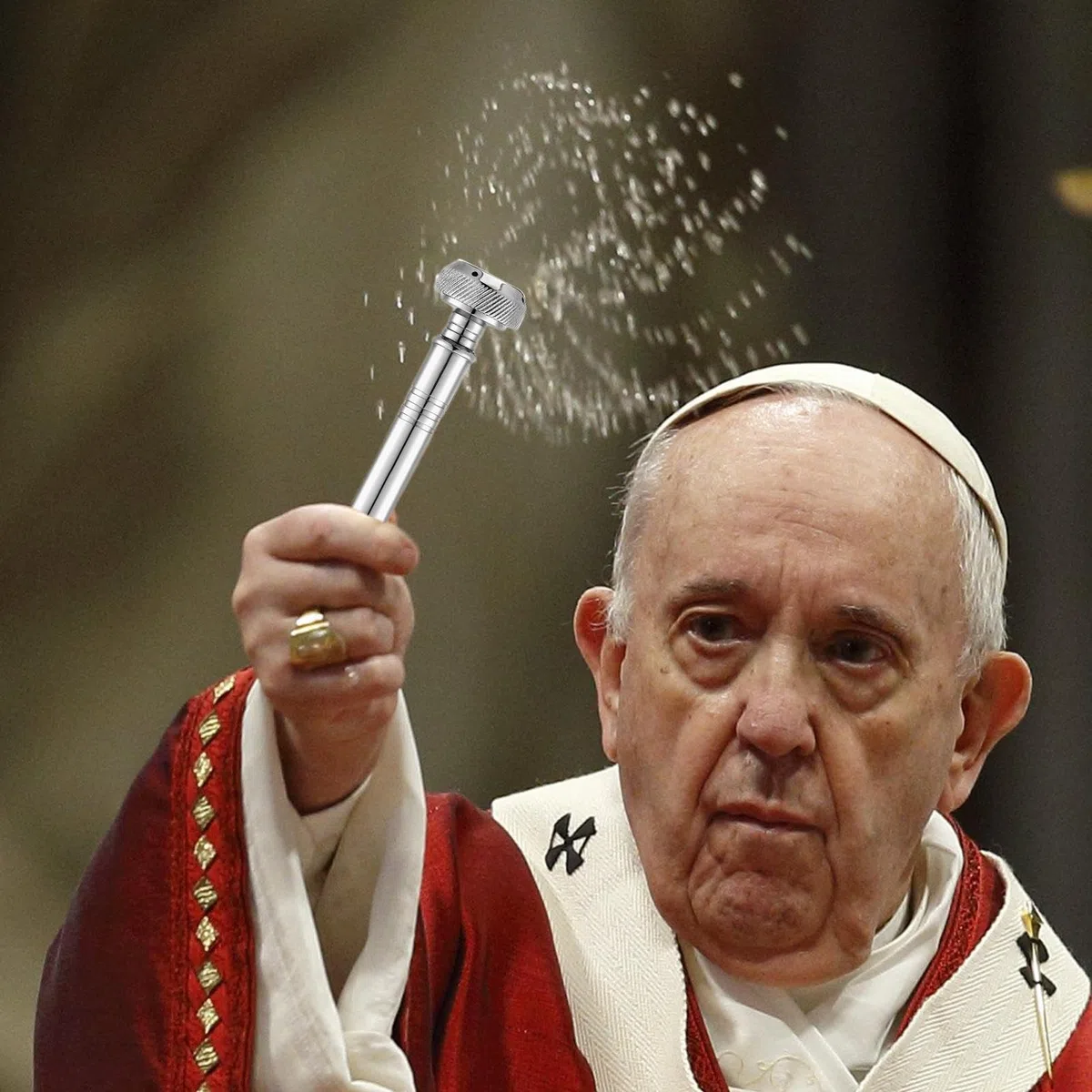 Contenitore per acqua santa, spruzzatore per acqua santa | Irrigatore religioso per dispenser di liquidi tascabile | Vaso per Acqua Santa con Aspergillum Strumento per Riti Religiosi