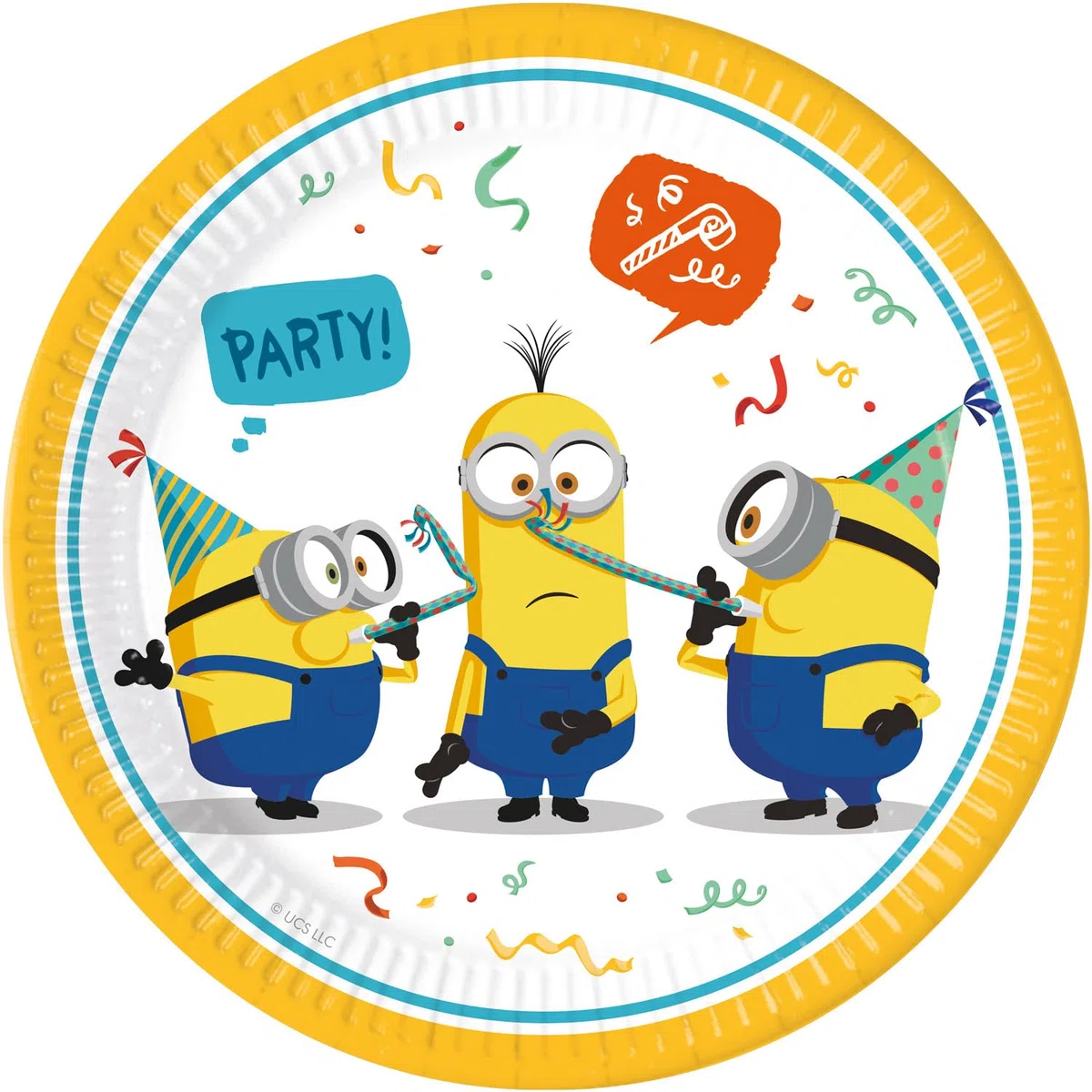 Procos 10137423 - Set per feste S Minions: Rise Of Gru, set da 52 pezzi, 16 piatti, 16 bicchieri, 20 tovaglioli, stoviglie usa e getta, stoviglie per feste, decorazione da tavolo