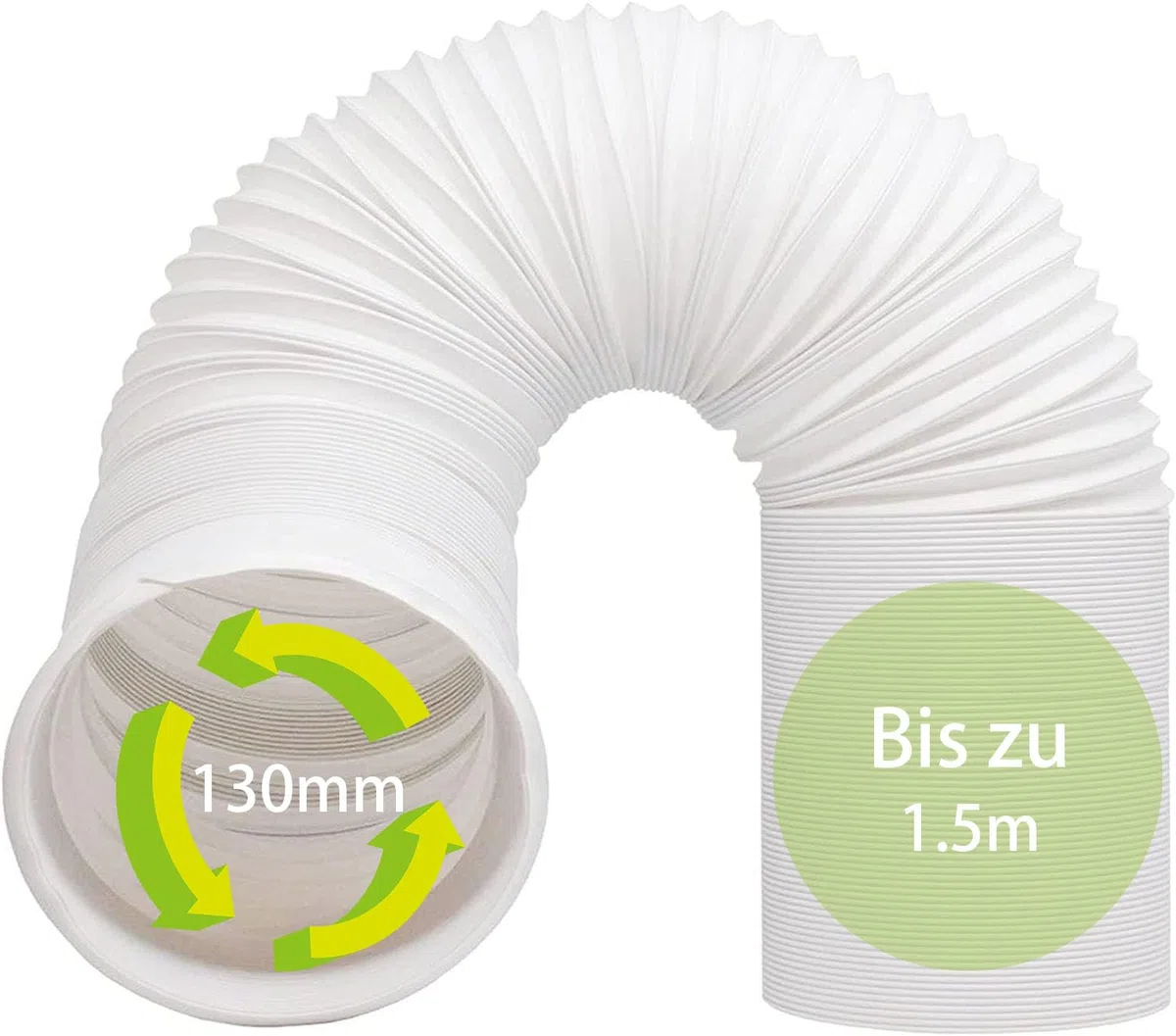 Tubo di Scarico 130 mm Tubo Condizionatore Condizionatore Aria Condizionata Mobile Aria Condizionata Asciugatrice, Cappa Aspirante, Asciugatrice, Lunghezza 1,5 metri
