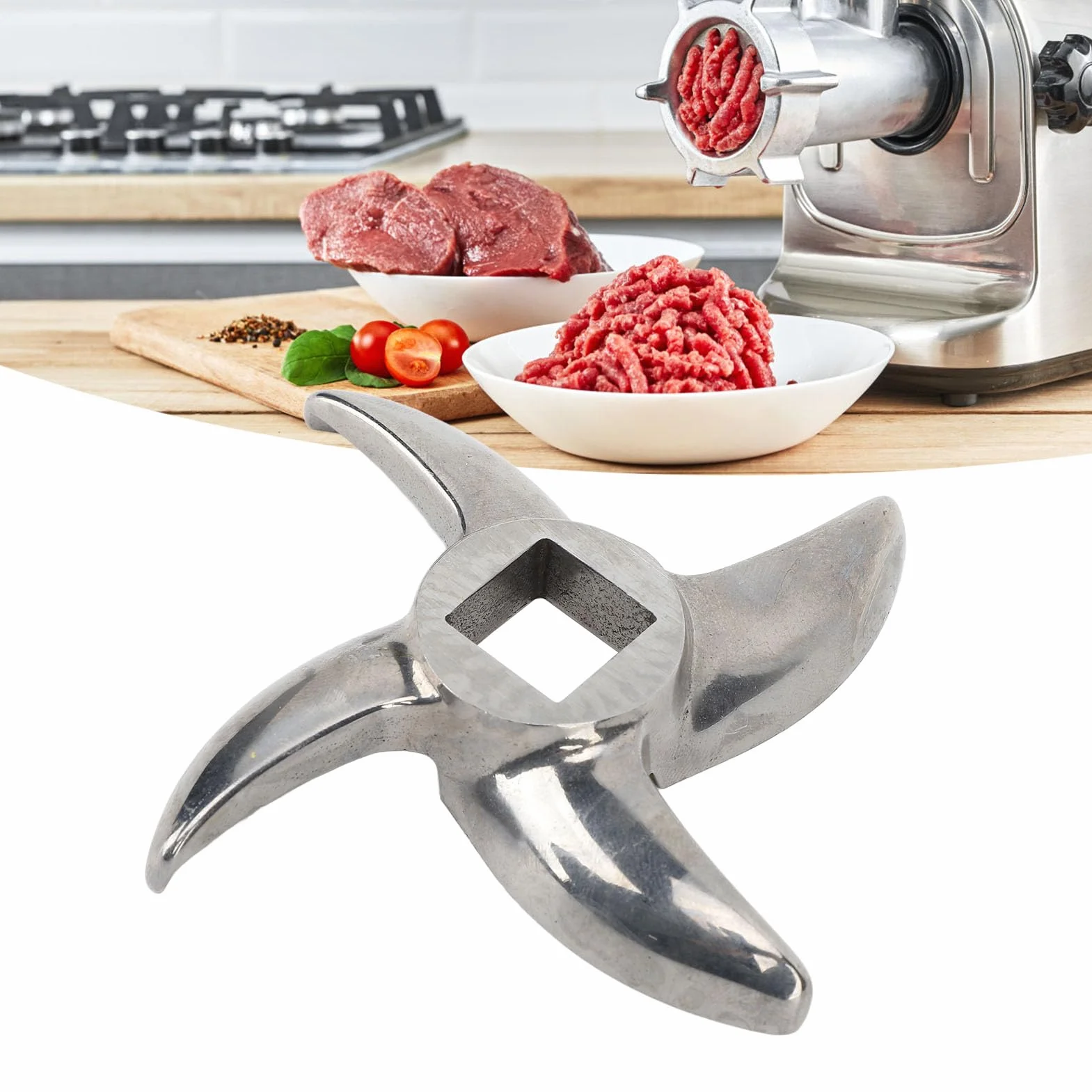 Lama Tritacarne in Acciaio Inossidabile Misura 32, Lunga Durata, Taglio Veloce e Preciso, funzionalità Versatile per Macinare la Carne