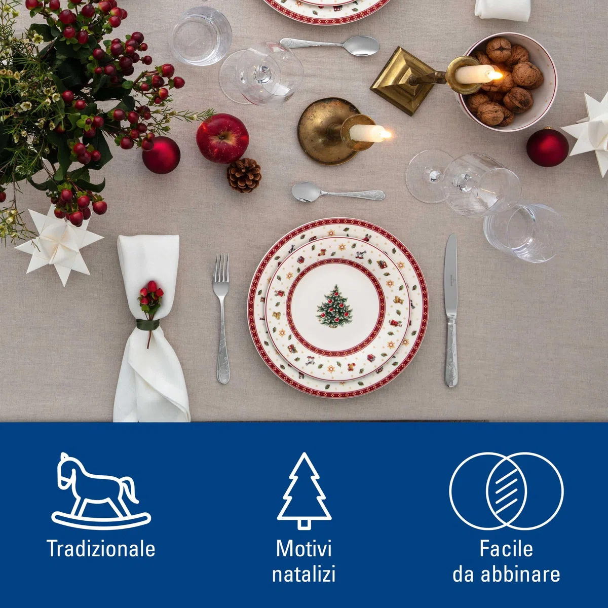 Villeroy & Boch - Toy's Delight Specials Piatto da Dessert 21,5 cm Rosso e Bianco, Lavabile in Lavastoviglie, Adatto per Microonde, Piatto da Colazione, Stoviglie, Xmas, Natale, Porcellana Premium