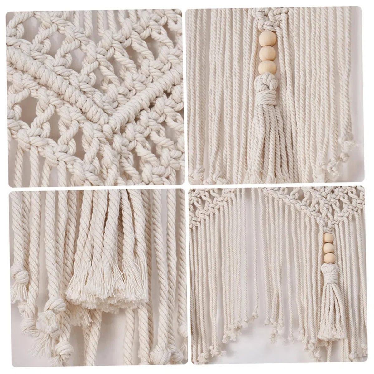Tende Macrame per finestre, mantovana Macrame Intrecciata da 52x21 Pollici in Corda di Cotone, mantovana Boho Corta a Parete per la Cucina Camera da Letto Bagno Soggiorno portiera Balcone &&