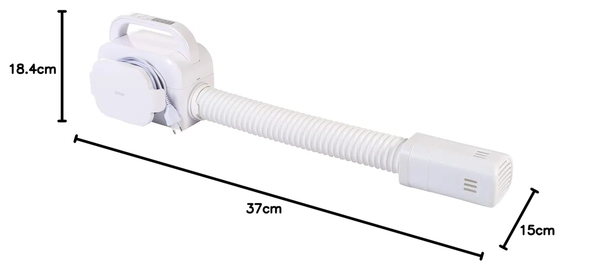 Iris Ohyama, Scaldacoperte elettrico e asciugatrice 2-in-1, 490W, Tubo flessibile espandibile, 3 impostazioni del timer, Per biancheria da letto, coperte - Bed Warmer BW-C1 - Bianco
