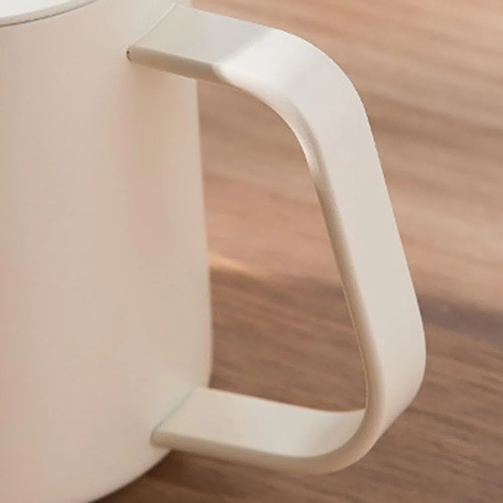Bollitore da caffè a collo d'oca in acciaio inox, design elegante con manico resistente al calore, bollitura rapida per la casa (coperchio graduato 600 ml)