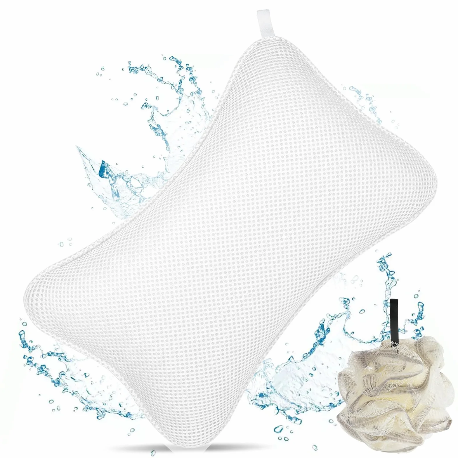 Cuscino da Bagno, Cuscino Vasca da Bagn ocon 6 Ventose Antiscivolo, Con Palla da Bagno, Cuscini per Vasca da Bagno Ergonomici, Può Supportare La Testa, Il Collo, La Schiena, Per Vasca da Bagno