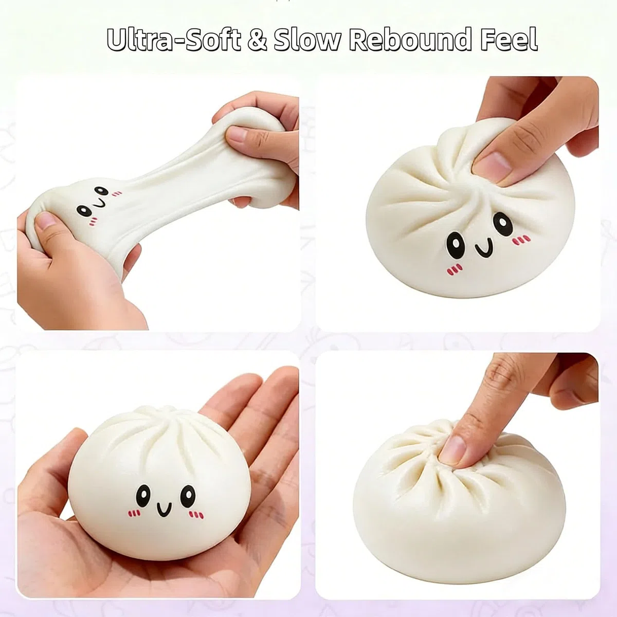 Dumpling Squishy Carino Panini al vapore simulati Bao con scatola a vapore morbido divertente impasto decompressione per alleviare l'ansia gnocchi non commestibili palle antistress per adulti regali