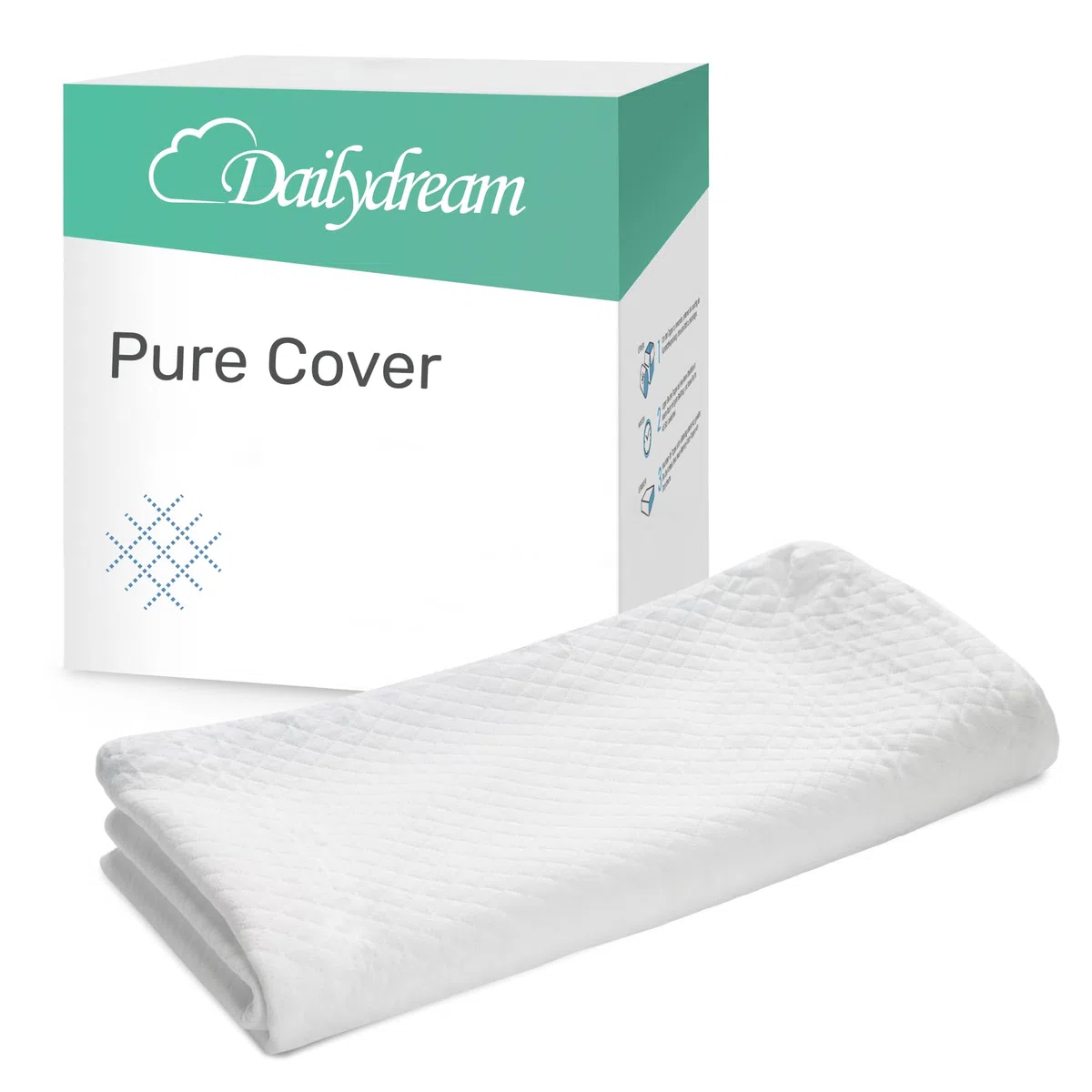 Dailydream Rivestimento per topper, 120 x 200 x 5 cm, lavabile, antiscivolo e traspirante, rivestimento per topper 60% poliestere, 40% viscosa, certificato Oeko-TEX