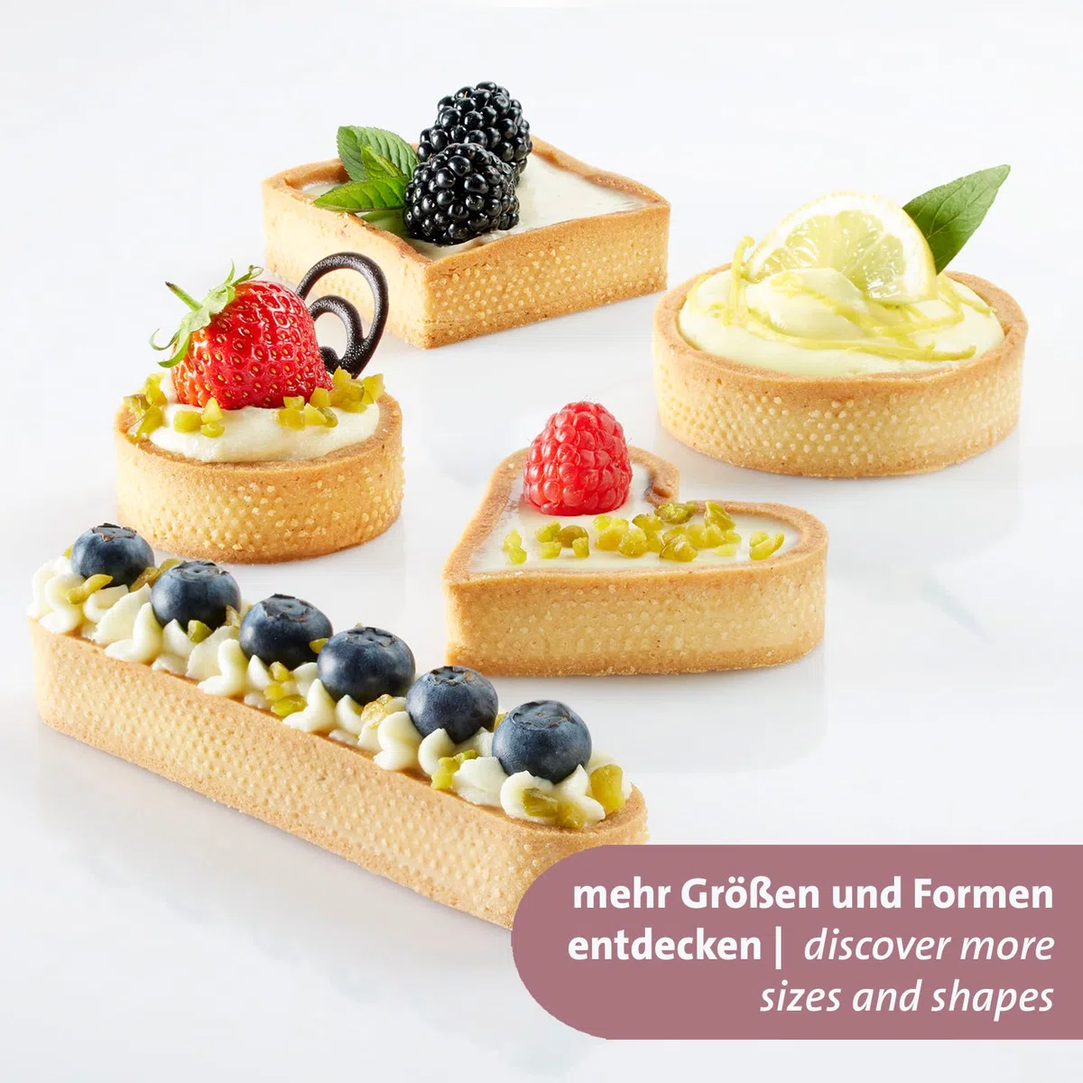 Westmark Stampi per Tartellette, 4 Pezzi – Forme perfette per tartellette e quiche – Risultato di cottura uniforme grazie alla perforazione – Argento, 4 x Ø 10 cm, Cerchio, Ø 10 cm, 4 pezzi